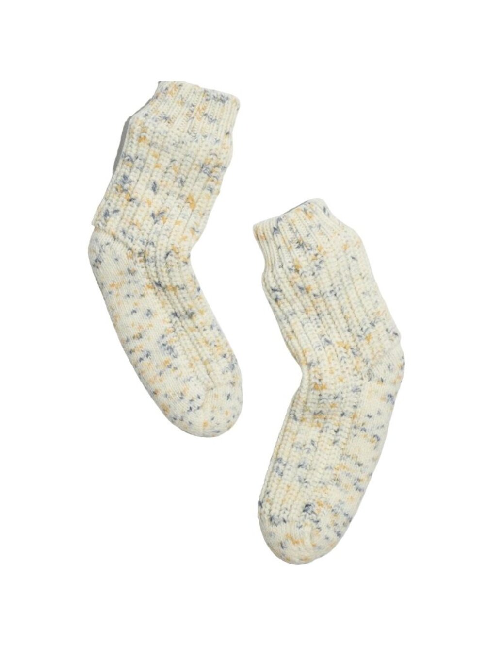 Madewell Cozy Knit House Socks Slippers Thick Wool Fleece White Smoke OS NJ093